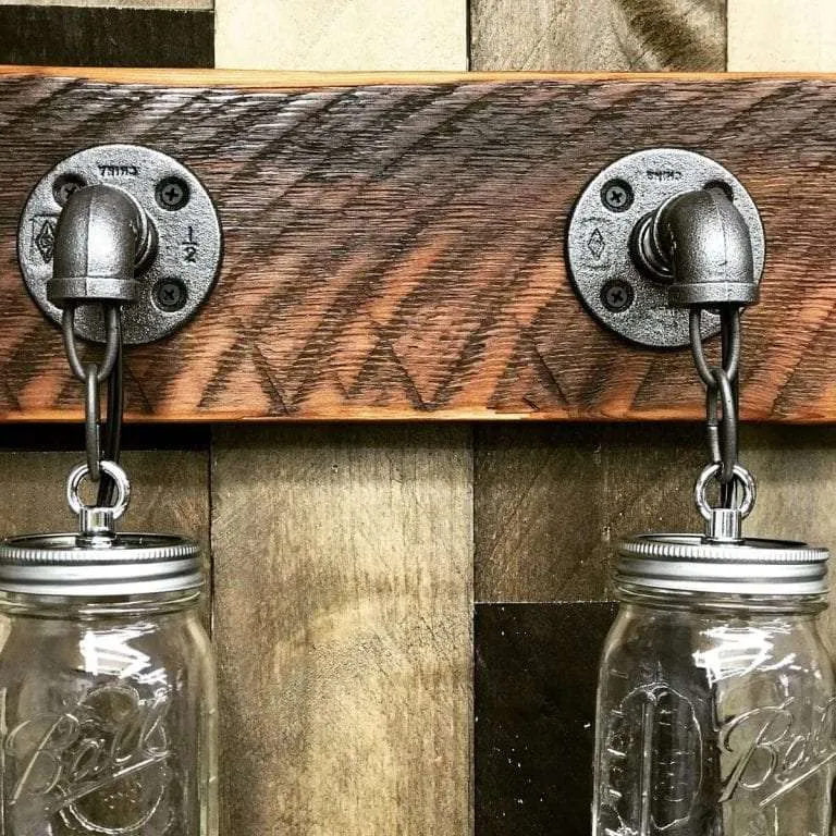 Reclaimed wood mason jar bathroom vanity light rustic farmhouse wall lighting