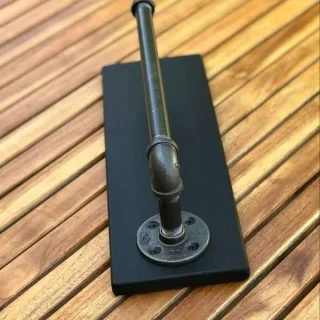 Alternative view of Wall-Mounted Paper Towel Holder – Black Wood Shown