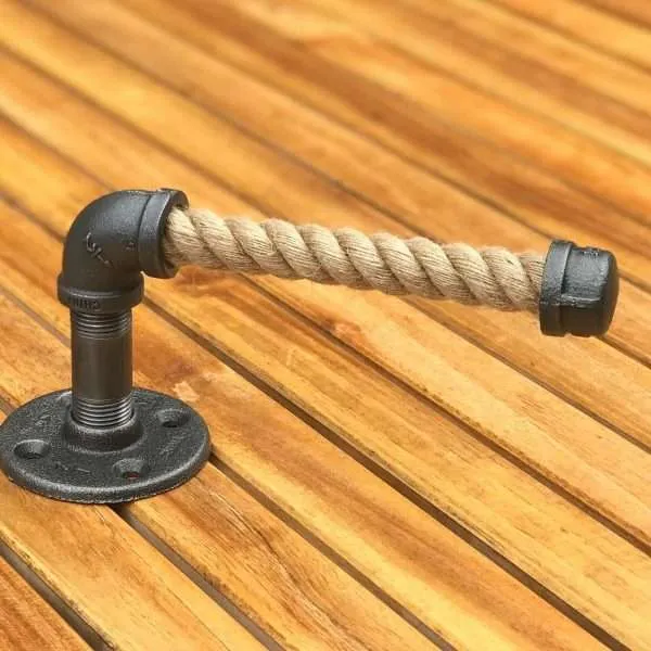 Alternative view of Rope Toilet Paper Holder Wall Mount | Coastal Farmhouse Bathroom Decor | Made In USA