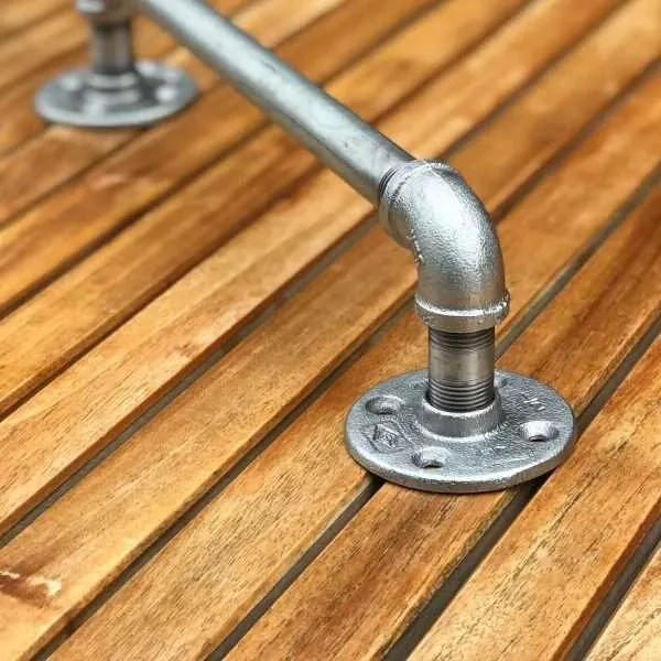 Alternative view of Pipe towel holder, towel bar, towel rack, towel rod, hand towel holder, galvanized towel holder,industrial towels bar, bathroom hardware