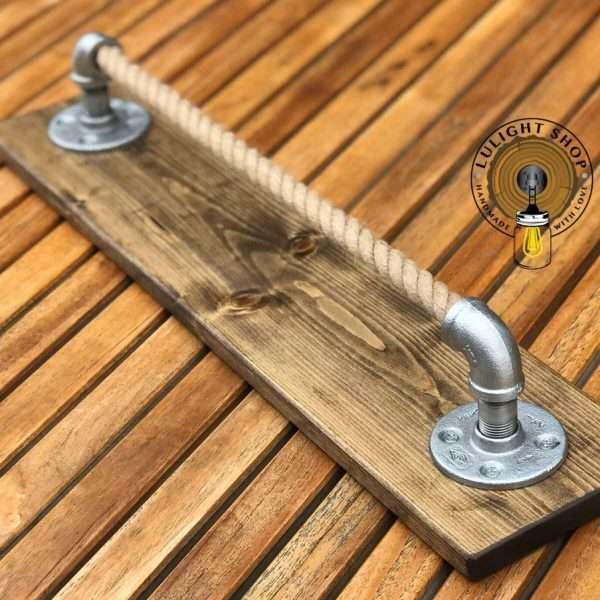 Rope Towel Holder, Rustic Towel Bar, Coastal Bathroom Decor Made in USA