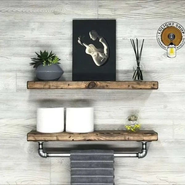 Solid Wood Floating Shelves Set, 19+ Color Options