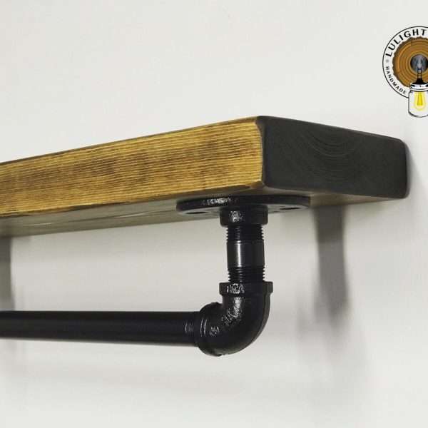 Alternative view of 5.5" Deep/1.5" Floating Shelf With Towel Bar, Wall Shelf, Wood Shelf, Farmhouse Shelf