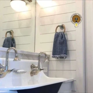 Alternative view of Nautical Rope Bathroom Set of 3 – Towel Bar, Ring & Toilet Paper Holder