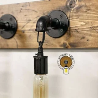 Alternative view of Rustic Edison Bulb Vanity Light – Industrial Farmhouse Fixture