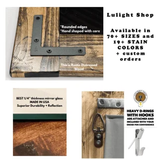 Lulight Shop quality assurance for handcrafted wood mirrors