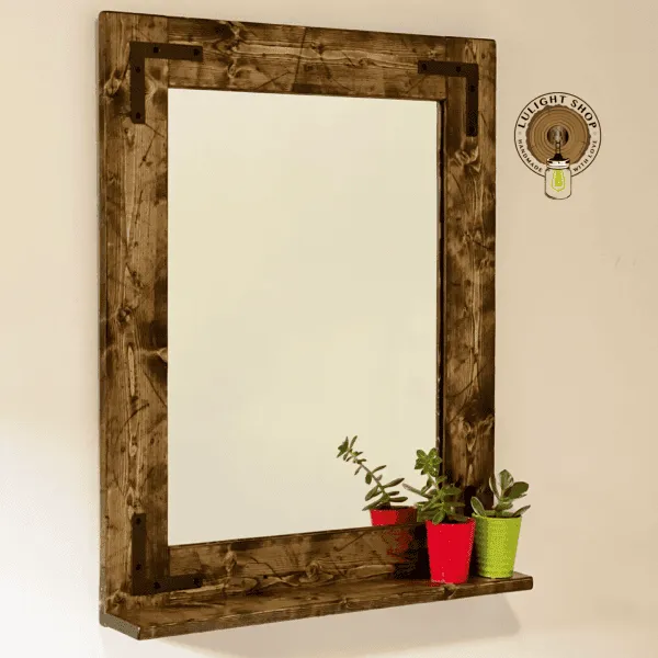 Available finishes and corner brackets for espresso farmhouse mirrors