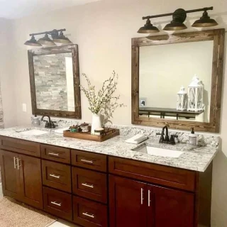Alternative view of Jacobean Wood Frame Bathroom Mirror