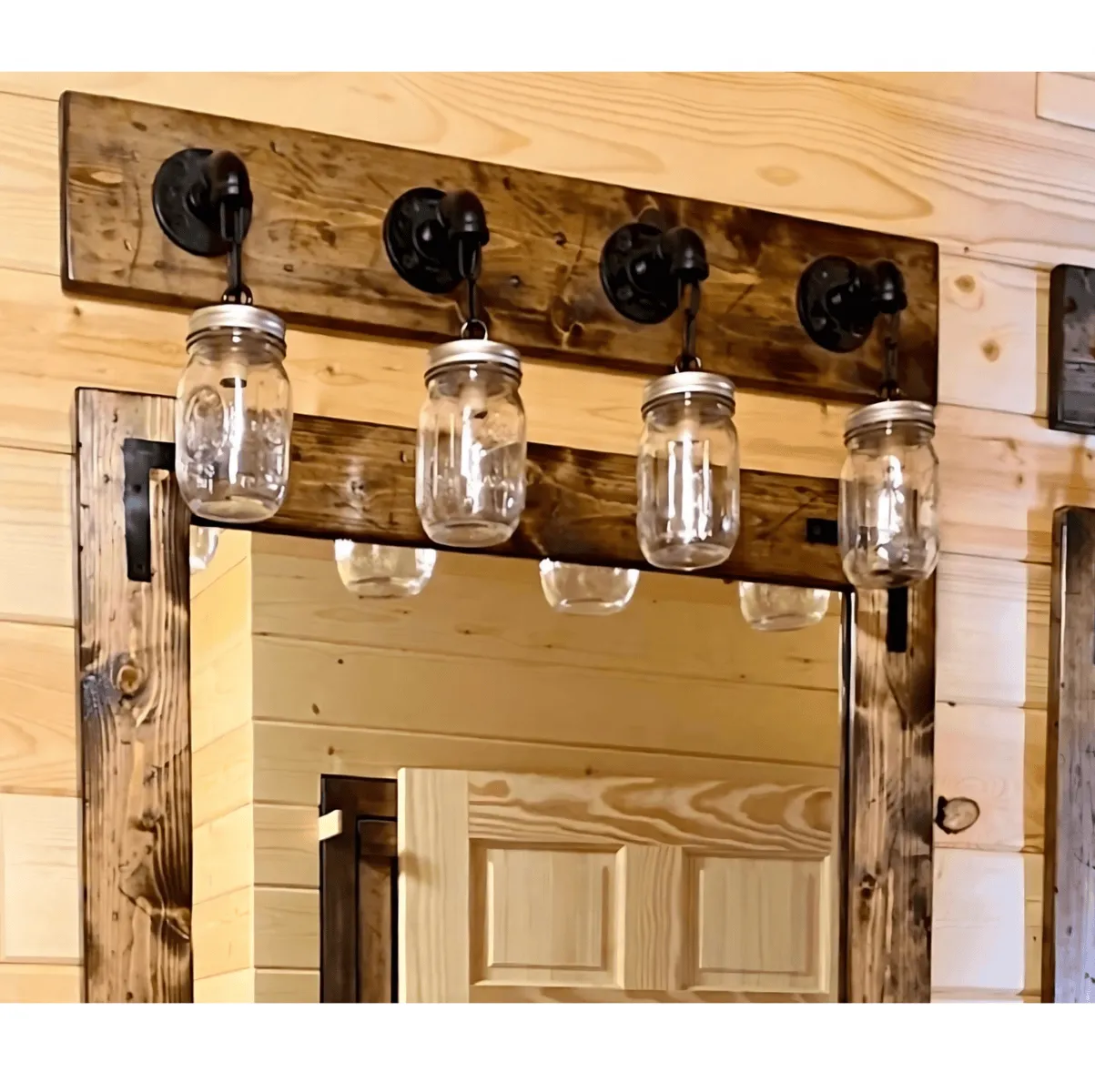 Black Mason Jar Light Fixture, Rustic Farmhouse Vanity Light, Modern Light USA - Image 8