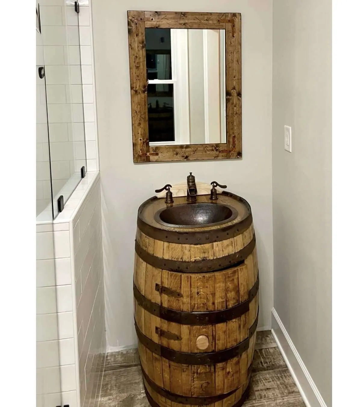 Rustic Distressed Mirror, Farmhouse Mirror, Bathroom Mirror, Custom Size Small Large Mirrors - Image 13