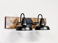 Bathroom Vanity Light 2 Sconces Industrial Farmhouse Rustic Bathroom Lighting Fixture