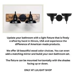 Alternative view of Bathroom Vanity Light 2 Sconces Industrial Farmhouse Rustic Bathroom Lighting Fixture