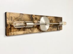 Alternative view of Modern 2-Light Brushed Nickel Bathroom Sconce, Indoor Wall and Ceiling Fixture for Hallway, Bedroom, Kitchen Flush Mount