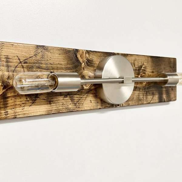 Modern edison wall sconce with wooden base
