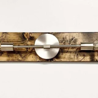 Brushed nickel 2 light bathroom vanity sconce farmhouse wall lighting