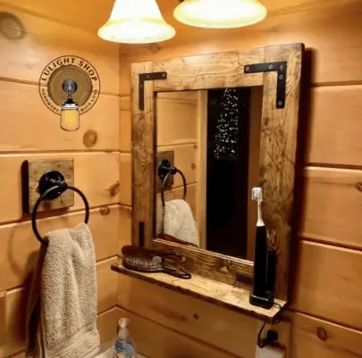 full length mirror with shelf