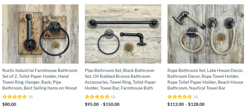 pipe bathroom sets rustic