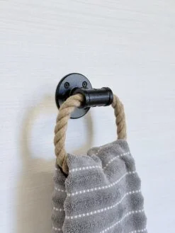 Alternative view of Rope Towel Holder, Rope Towel Ring, Bathroom Decor, Coastal Living