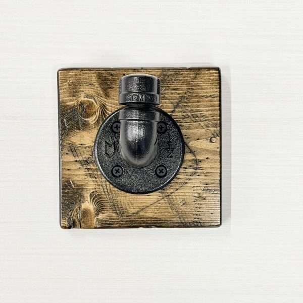 metal hook on solid wood board for backpacks towels and hats farmhouse decor