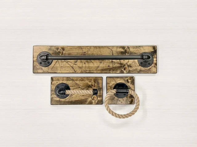 Handmade rustic rope bathroom set