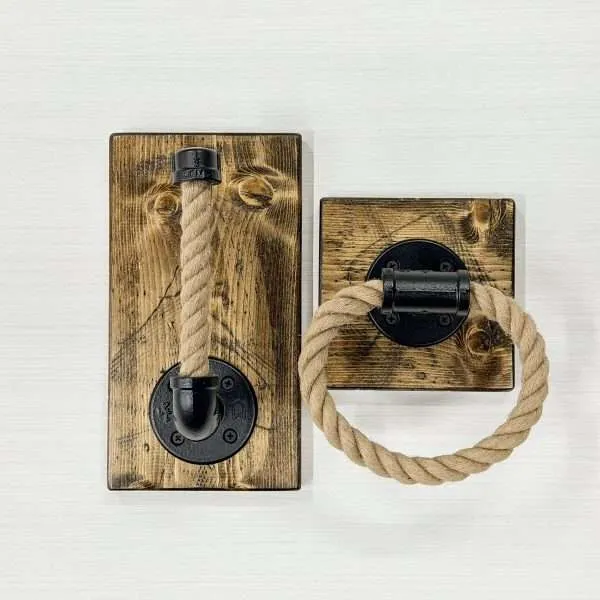 Rope Bathroom Set of 2 | Rustic Rope Towel Ring and Toilet Paper Holder | Farmhouse Decor, Coastal Bathroom Accessories, Cottage Style