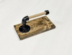 Rustic Rope Toilet Paper Holder on Wood - Toilet Paper Roll Holder - Free Shipping - Made in USA