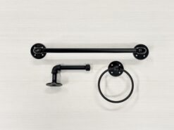 Industrial Pipe Bathroom Hardware Set of 3 | Farmhouse Bathroom Decor