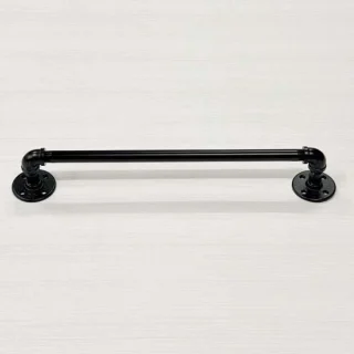 wall black metal pipe metal towel bar