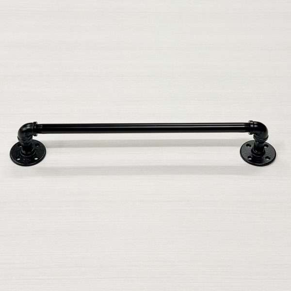 wall black metal pipe metal towel bar