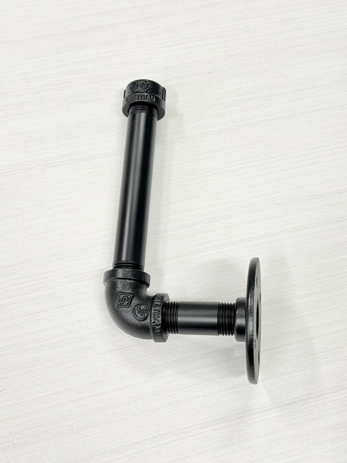 Bathroom Set of 2 Items, Toilet Paper Holder, Hand Towel Ring, Industrial Black Pipe Set, Towel Holder, Handmade, Industrial Bath Decor - Image 9