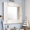 whitewash wood framed mirror rustic farmhouse bathroom vanity wall mirror handmade USA
