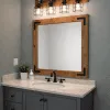 solid wood bathroom mirror english chestnut stain red