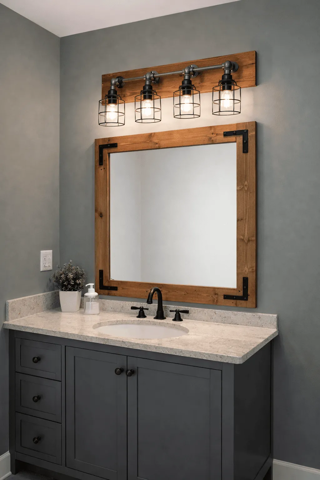 solid wood bathroom mirror english chestnut stain red