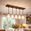 farmhouse mason jar chandelier wood ceiling light