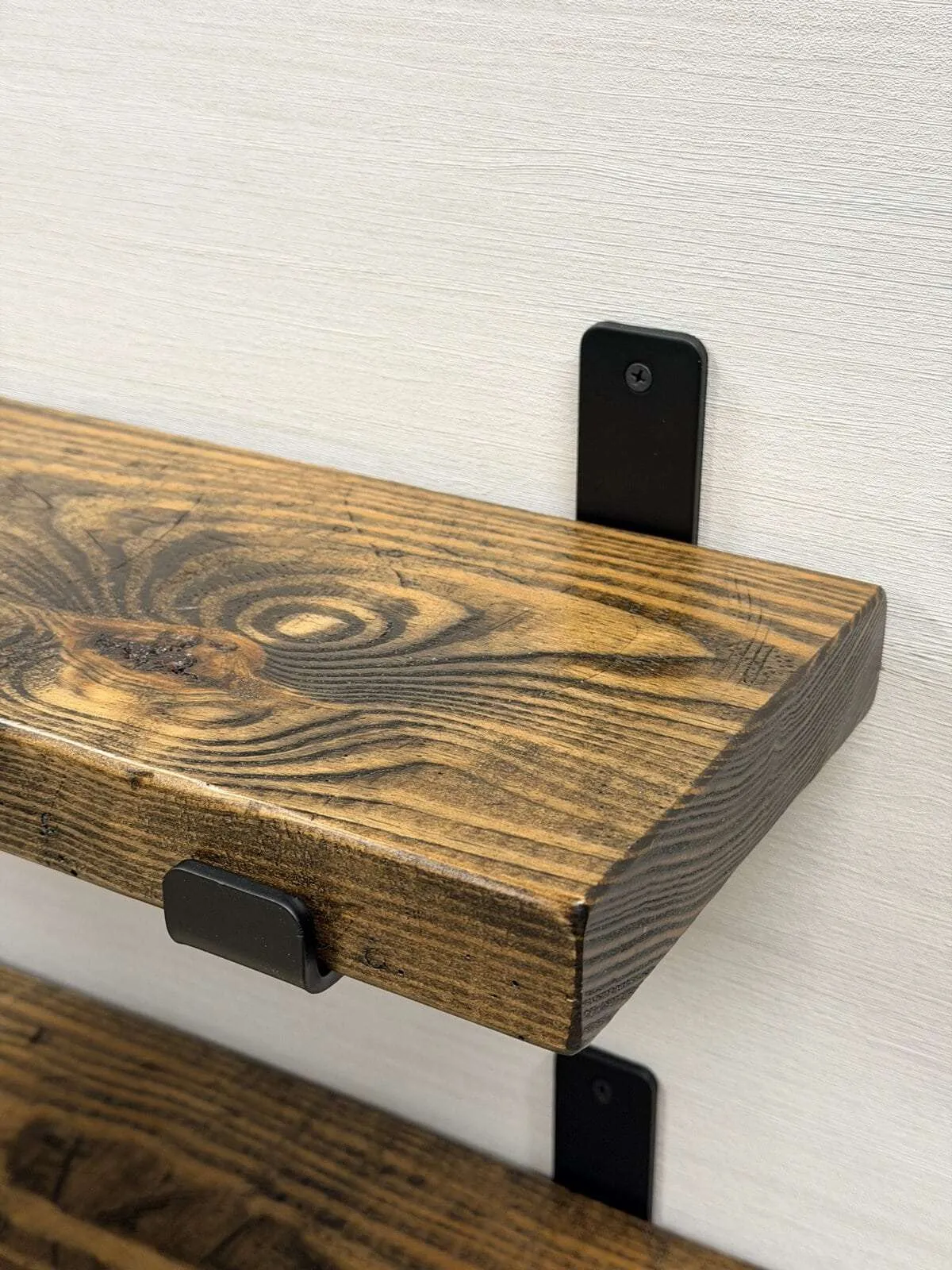 Rustic Heavy Duty Floating Shelf – Solid Wood Wall Shelf | Farmhouse & Industrial Wall Storage Display Ledge - Image 4