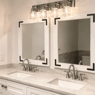 Alternative view of Whitewash Farmhouse Coastal Bathroom Mirror