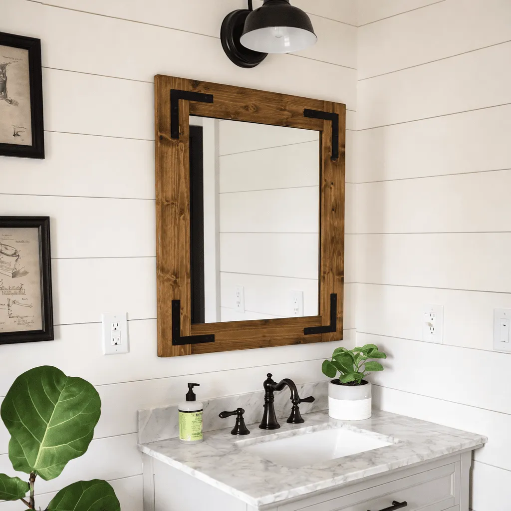 Dark Walnut Bathroom Mirror – Farmhouse Wood Frame Wall Mirror – Large and Small Vanity Mirror – Made in USA - Image 9