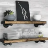 rustic farmhouse wood shelves on solid brackets