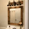 rustic wood frame mirror farmhouse decor