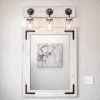 Whitewash bathroom mirror with mason jar lights farmhouse style