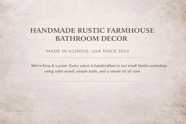 Handmade rustic farmhouse bathroom decor handcrafted in Illinois USA by Lulight Shop