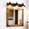 honey wood stain frame mirror for bathroom entryway bedroom decor