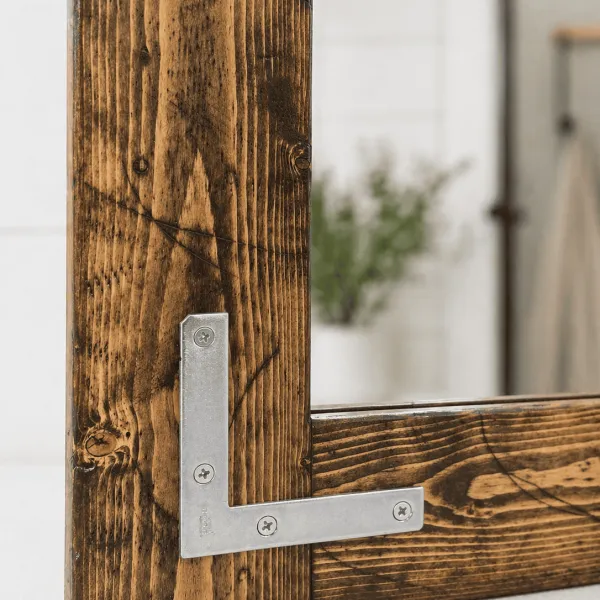 ustic wood framed mirror for bathroom farmhouse vanity wall decor handmade