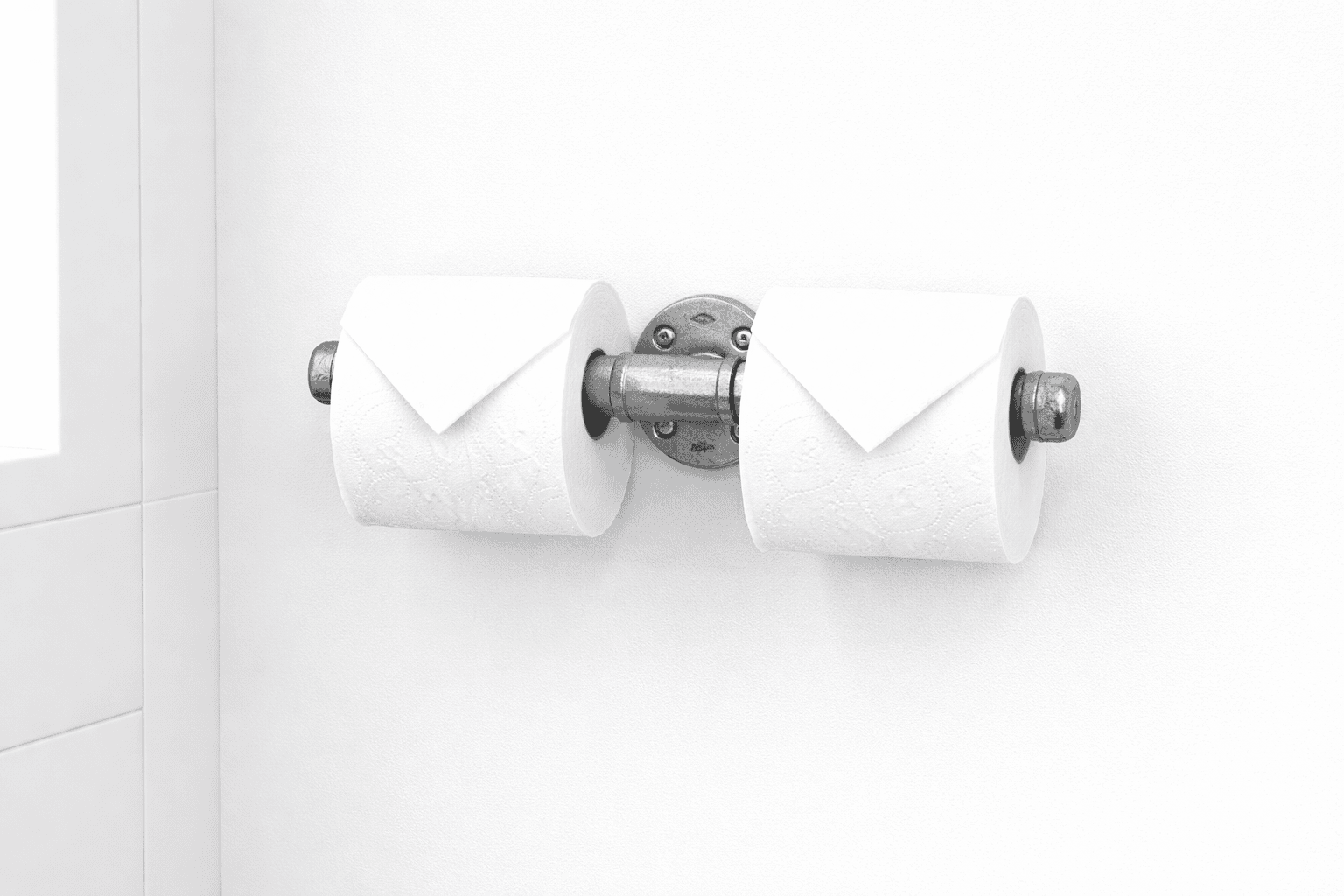 Industrial Double Toilet Paper Holder – Rustic Farmhouse Bathroom Decor | Plumbing Pipe 2-Roll Holder - Image 3