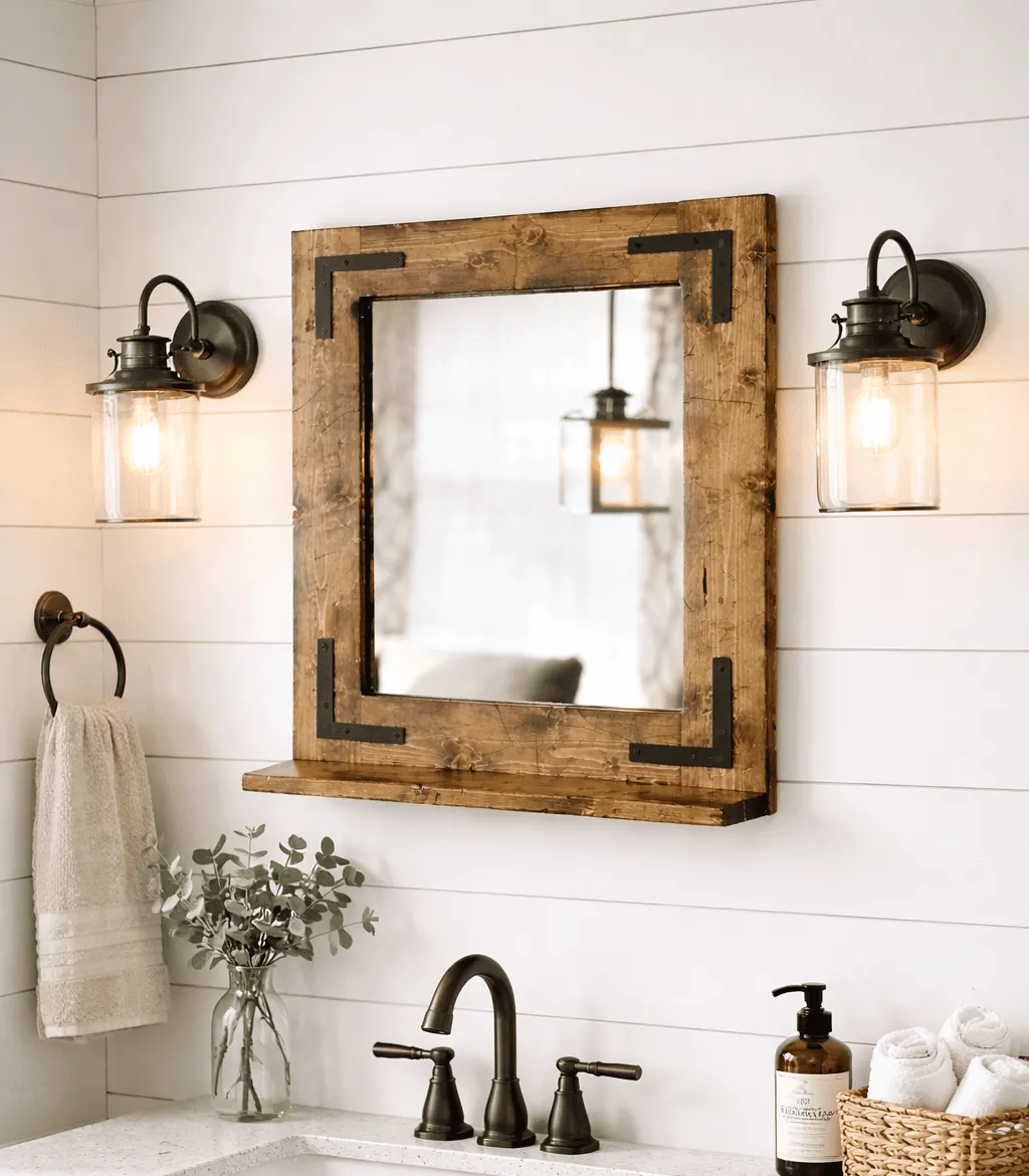Mirrors with shelf