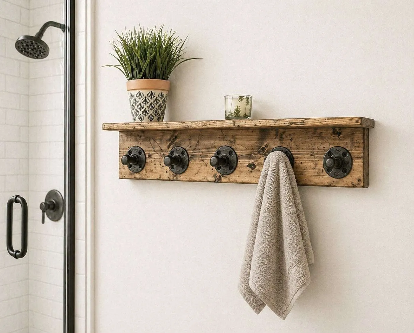 shelf pipe coat hooks