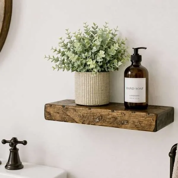 floating solid wood shelf
