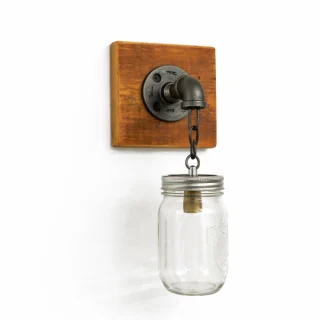 Reclaimed wood mason jar wall sconce rustic farmhouse wall lighting