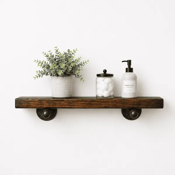 solid wood rustic bathroom bedroom kitchen shelf