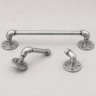 Black chrome bathroom set of towel bar, towel hook and toilet paper holder